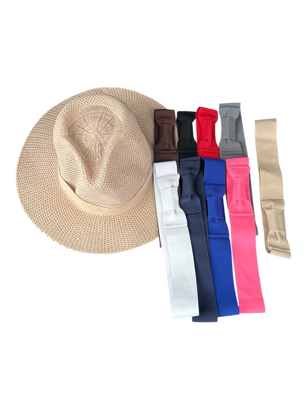 Wide brimmed hat - 9 changeable color band accents